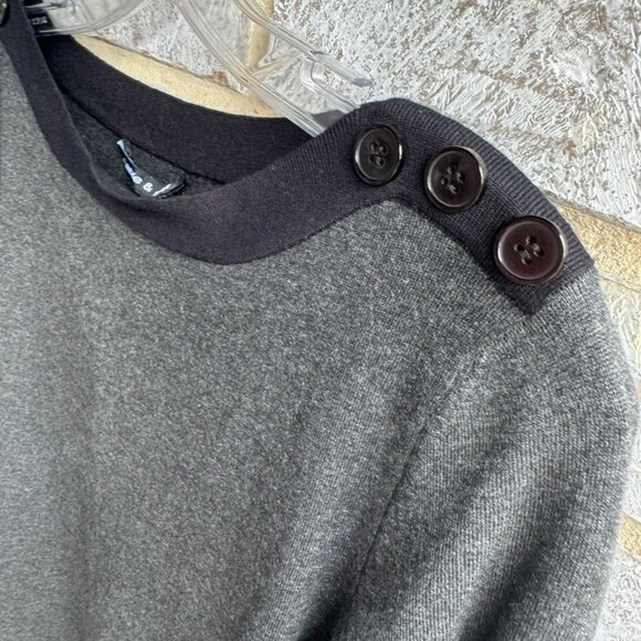 Cable & Gauge Gray & Black 3/4 Sleeve Pullover Sweater Women's Size M. - Picture 4 of 6